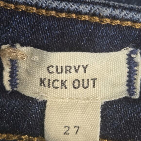 Madewell Jeans Womens 27 Curvy Kick Out Cropped Bootcut Dark Wash Mid Rise - Picture 6 of 11